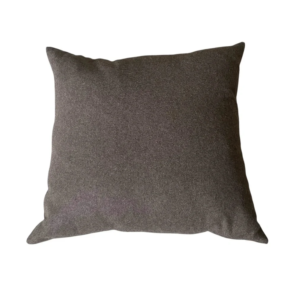Brown Wool Square Accent Throw Pillow